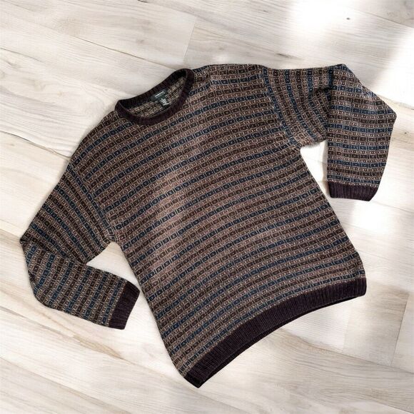 Cambridge Classic Blue Brown Geo Geometric Sweater Dad Grandpa XL - Picture 1 of 6